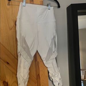 Alo White High-Waisted Bandage Cut Out Leggings